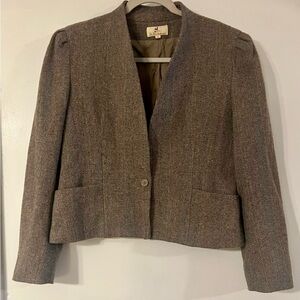 Vintage Weathervane Juniors Classic Wool Blend Brown Blazer Sz 11